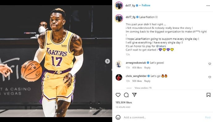 Dennis Schroder returns to Lakers on one-year, $2.64 million deal