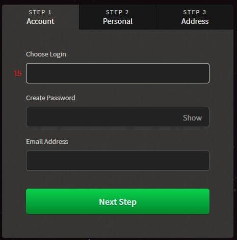 BoVegas Casino Registration Form