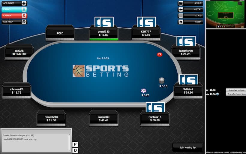 SportsBetting.ag Bitcoin Poker Casinos image