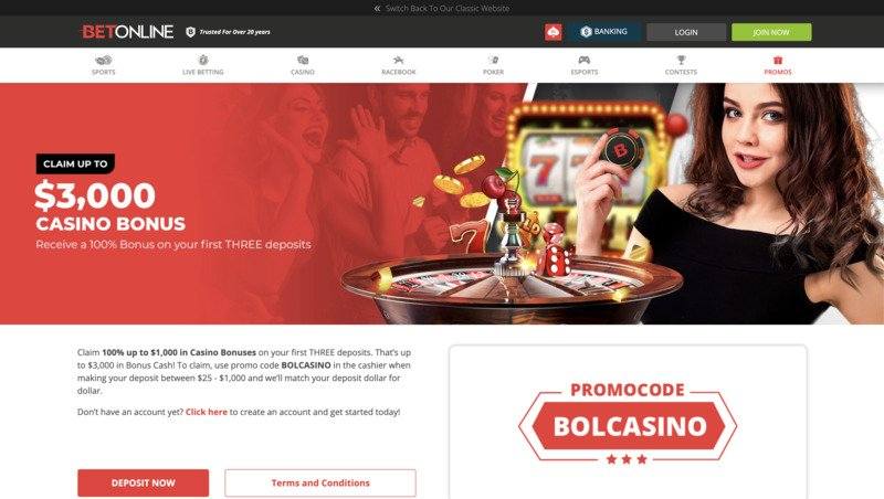 BetOnline Casino Welcome Bonus
