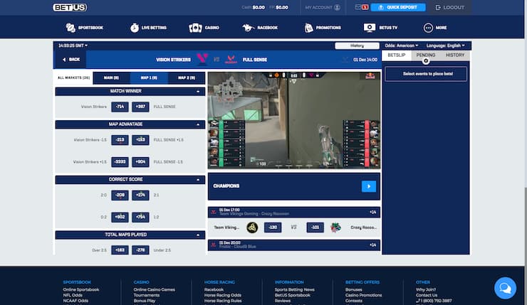 BetUS Valorant Live Betting