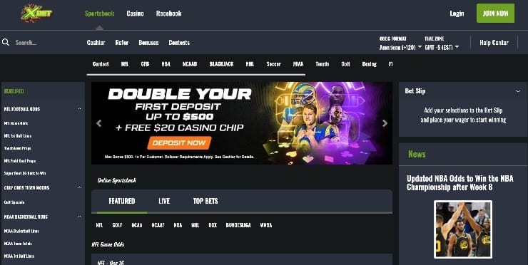 Xbet Sportsbook Page