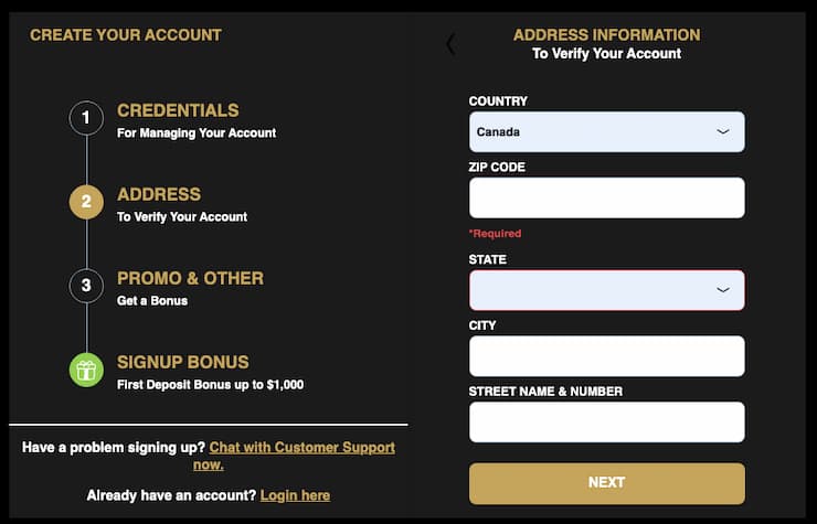MYB Casino Registration Form