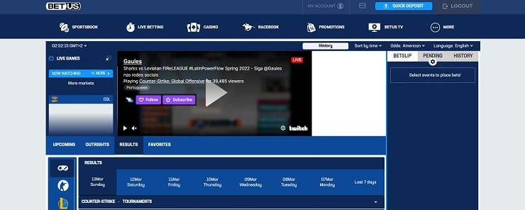BetUS Heroes of the Storm betting