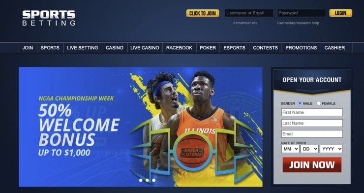 Sportsbetting.ag March Madness odds and bonus