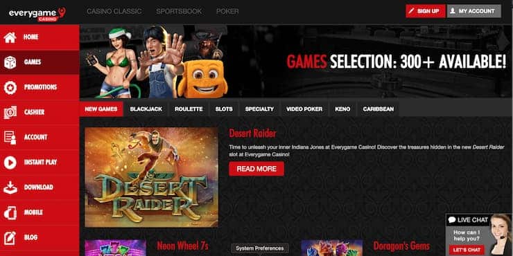 CT online casinos - Everygame
