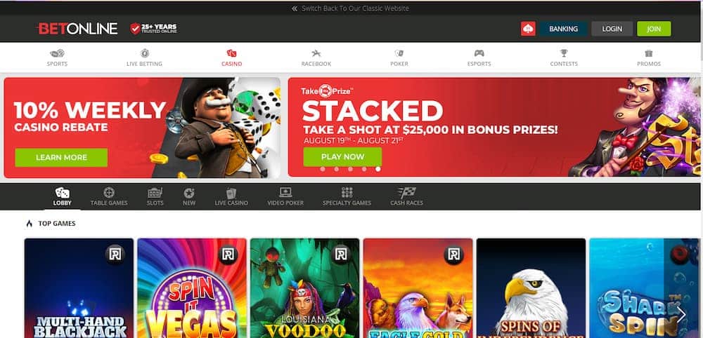 BetOnline Casino - Best West Virginia Online Casinos
