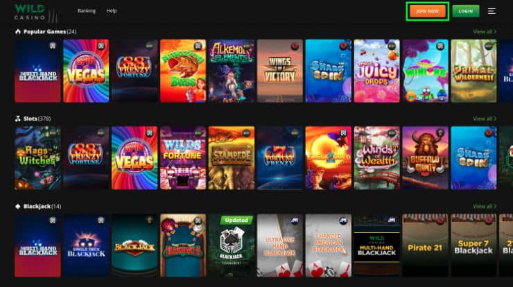 Join Wild Casino