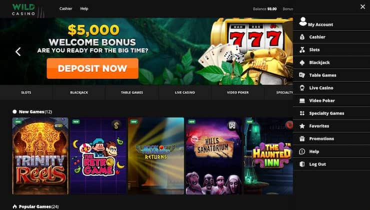Wild Casino welcome bonus