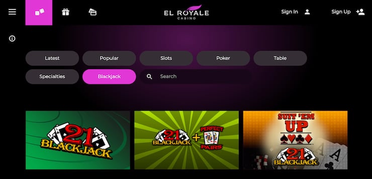 El Royale Blackjack Games
