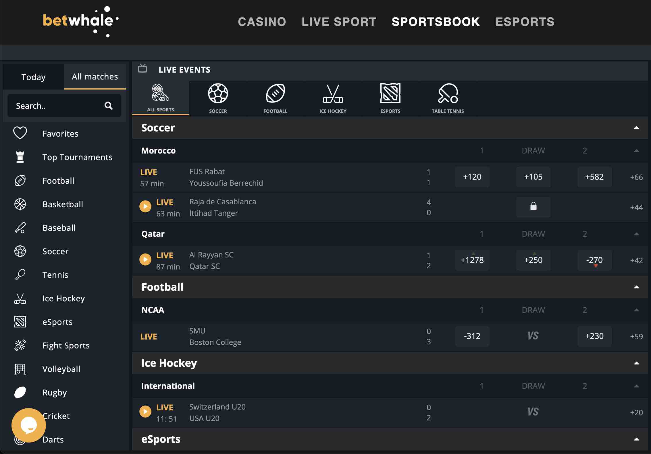 Best sites for sports betting in Kentucky - BetWhale sportsbook homepage