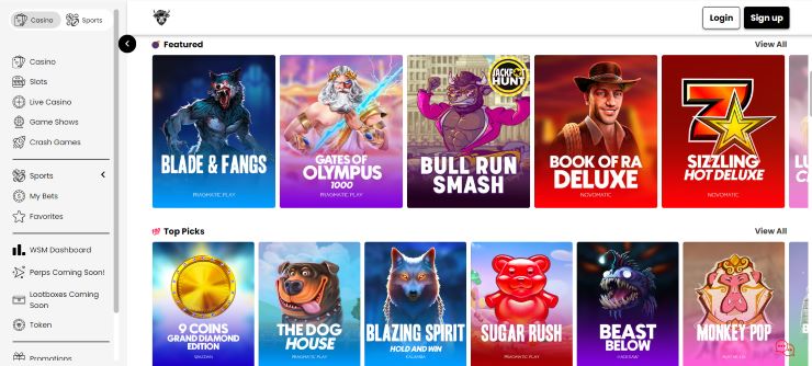 best no limit casinos online - WSM Casino slot games section