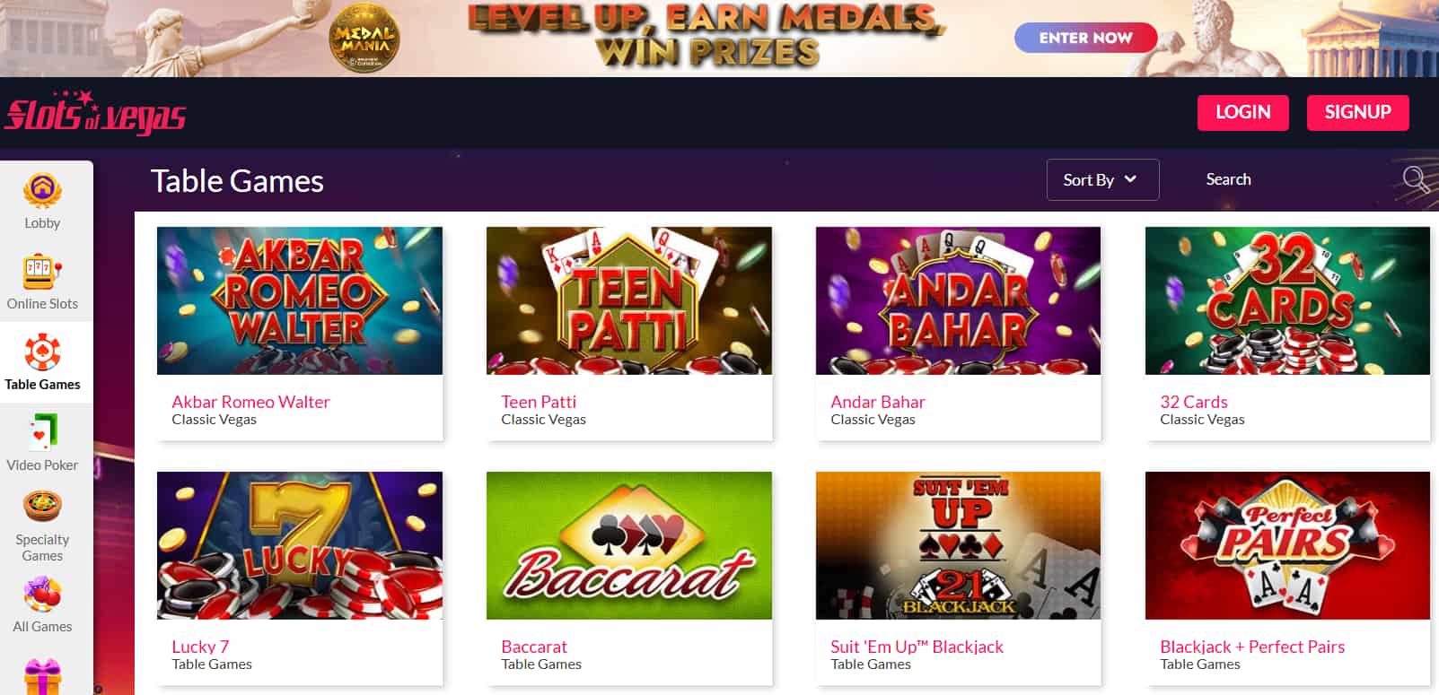 slots of vegas table games
